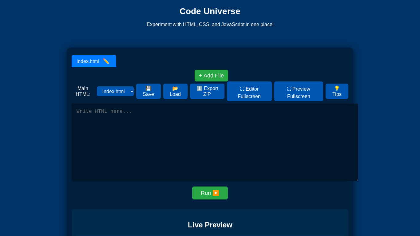 Code Universe — Playground thumbnail